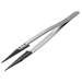 ESD Plastic Tip Tweezers, Style 3, Carbon fiber Tips A3CF, Pointed, 5.1"